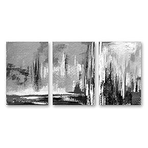 wall26 3 Panel Canvas Wall Art Black and...
