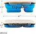 Collapsible Lunch Box - Best Bento Silicone Lunchbox With Two Compartments, BPA Free, Great for School, Blue
