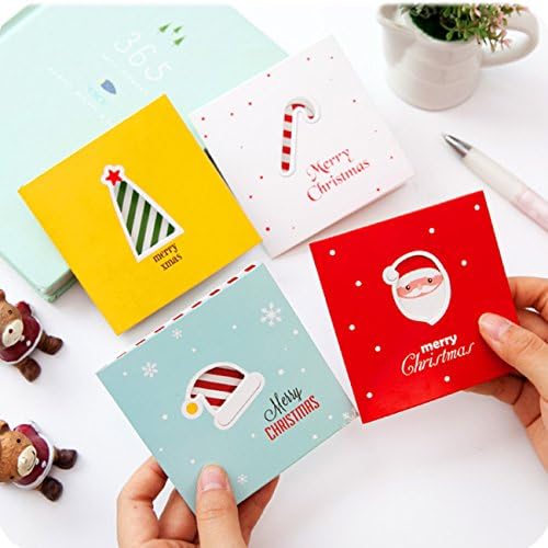 lotusflowert Creative Christmas Cards, Original Thanksgiving Cards, Hollowed out Mini Cards, Simple Cartoon Greeting Cards, Message Cards to Send Envelopes(8PCS)