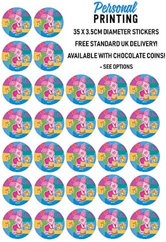 PP - Piglet Winnie The Pooh Stickers 35 x 35mm Stickers Sheet Birthday Gift Event Fun Novelty Party Bags Stocking Fillers