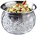 Perlli - Party Serving Bowl Dish with Ice Container Includes Stainless Steel Chilled Dip Bowls - Crystal clear acrylic Ice Bowl Supplies - 22-OZ