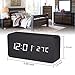 Digital Alarm Clock, Temperature Date LED Display Wood Grain Clock 3 Levels Brightness Voice Control Modern Simplicity Wood Digital Clock
