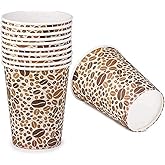 Hot Coffee Paper Cups [Pack of 50] 4oz - Disposable Take - Away Coffee Cups For Hot Drinks- Brown Paper Cups Single - Use Paper Glasses For Espresso, Tea - Cute To-Go Hot Beverage Drinking Cups