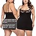 Avidlove Women Lingerie Sexy Sleepwear Lace Chemise Nightgown Babydoll Full Slips Black