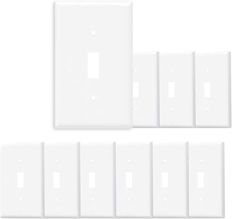 Amazon Co Jp トグルウォールプレート 標準サイズ 1連 壊れないポリカーボネート 壁プレート スイッチプレート コンセントカバー シングルトグルスイッチ トグルウォールプレート1枚 10パック 産業 研究開発用品