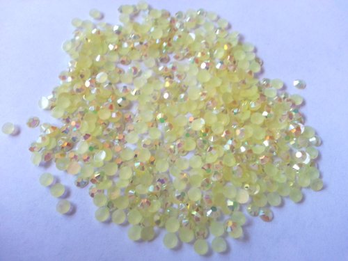 400pc Champagne Yellow AB Crystal Round Jelly Rhinestone 4mm (16ss) 3D Acrylic Nail Art Decoration Cellphone Case (High Quality) USA SELLER! FAST SHIPPING!