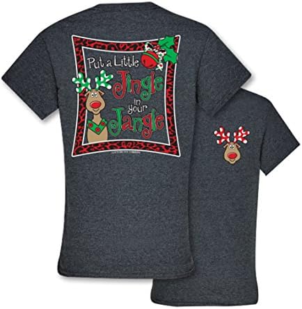 Couture Tee Company Jingle Jangle Womens Classic Fit Holiday T-Shirt - Dark Heather, Large