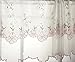 Zhh Curtain Valance for Window Door Decor - Flower Short Curtain with Embroidery Flower, 17 x 59 Inch, White