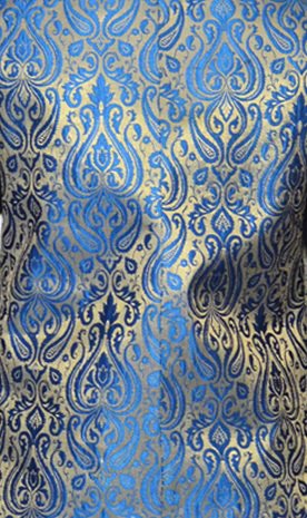 inyour men's silk royel blue gold waiscoat,dark blue kurta,gold pajama set_inyour-tr3142wcp