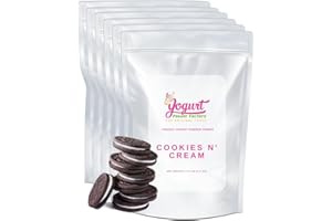 Yogurt Powder Factory Cookies N' Cream Frozen Yogurt Mix – 6 Count 4.4lb Bag Low Fat Yogurt Powder for Soft Serve Machine – Delicious Ice Cream Mix Ideal for Desserts, Smoothies – Easy Preparation