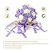 Febou Bridal Bouquet with Artificial Roses, Lace Pearl Ribbon - Perfect for Wedding, Church, Party and Home Decor (Long Ribbon, White+Purple)
