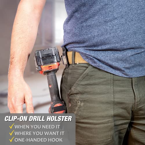 DriverMaster ClipOn Tool Belt Drill Holder Simple Hook Holster for