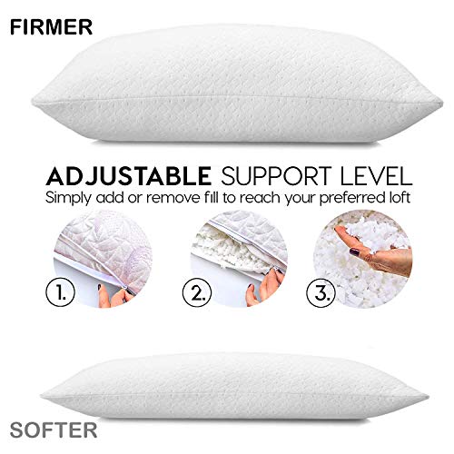 Pillowly Shredded Memory Foam Pillows For Neck Support Pain
