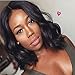 Lace Front Wig Body Wave Human Hair Glueless Full Lace Wigs Bob Brazilian Virgin Hair Natural Looking Middle Part 150 Density With Baby Hair For Black Women (12 Inch, Lace Front Wig)
