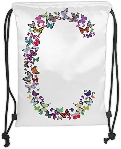 Trsdshorts Letter B,European Art Elements Floral B Letter in Alphabet Natural Inspirations Decorative,Blue Yellow Orange Soft Satin,5 Liter Capacity,Adjustable Strin