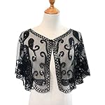 ZAKIA Women's Women's Vintage 1920s Shawl Beaded Sequin Bolero Flapper Evening Cape ZAKIA Women's Women's Vintage 1920s Shawl Beaded Sequin Bolero Flapper Evening Cape