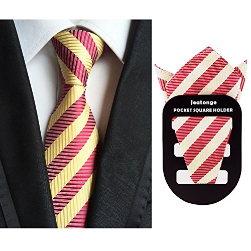 Lot 6 Pcs Mens Ties and 6 Free Matching Pocket Squares, Men's Classic Tie Necktie Woven Jacquard Neck Ties Gift box packing (6+6 style 08)