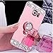 Galaxy S6 Edge Plus Case, PHEZEN Luxury Crystal Rhinestone Soft TPU Rubber Bumper Case Bling Diamond Glitter Makeup Mirror Back Case with Ring Stand Holder for Samsung Galaxy S6 Edge Plus, (Rose Gold)