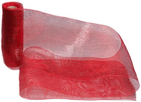 Christmas Decorative Mesh with Mettalic Strands 11" X 8YD (Ruby)