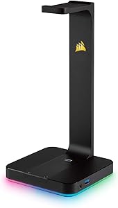 Corsair ST100 RGB Premium Headset Stand with 7.1 Surround Sound - 3.5mm and 2xUSB 3.0