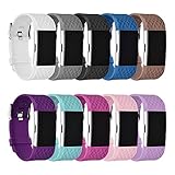 Fitbit Charge 2 Replacement Band By GHIJKL - Soft Flexible Silicone Wristband - Adjustable Length - Sizes For Men &amp; Women - Breathable Bracelet - Durable Closing Clasp - Variety Of Colors Available (Misc.)