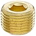 Anderson Metals 56115 Brass Pipe Fitting, Hex Drive Countersunk Plug, 1/8" NPT Male Pipe primary