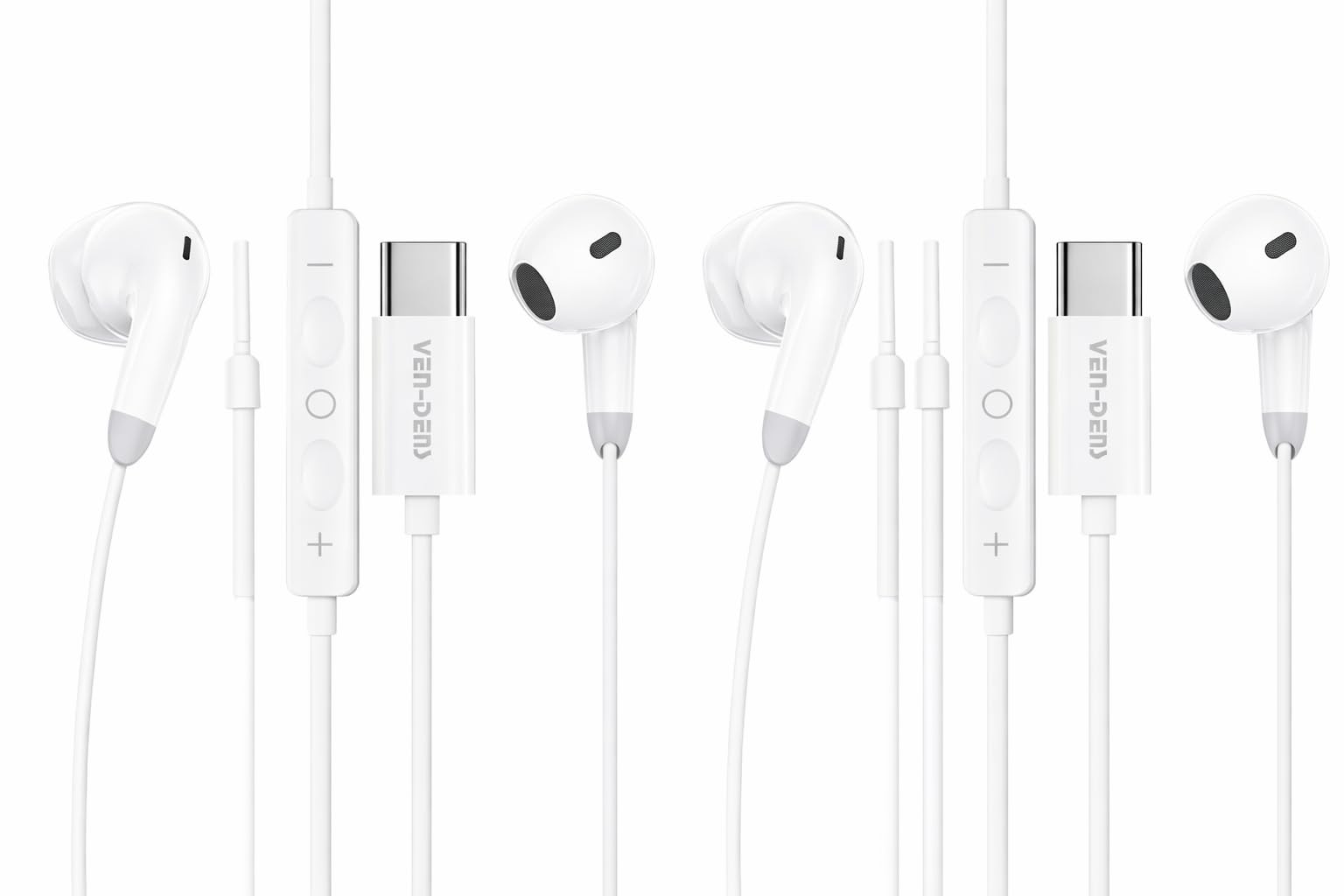 For iPad Pro 13 2025/Pro 11 2025/Mini 2024/Air 11 2026,2025,2024/Air 13 2026,2025,2024/Pro 11/Pro 13/Mini 6 Earphones, [2 Pack] USB C Headphones In Ear Type C With Mic & Volume Control, Hi-Fi Stereo