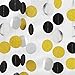 Glitter Black Silver Gold Circle Garland Party Decorations Paper Circle Dots Streamers Banner Backdrop for Weddings NYE Birthday Graduation Anniversary Baby Shower Prom Party Decor
