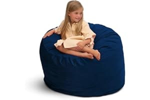 ULTIMATE SACK 3ft Bean Bag Chair, Oversize Bean Bag Chair for Adults, Comfy Chair Bean Bag Couch Lounge Sofa Loveseat Furniture | Navy Suede