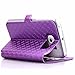 Galaxy S6 Edge Case, ArtMine Quilted Plain Color View Window Function PU Leather Flip Folio Book Style Protective Skin Stand Phone Case Kickstand Feature for Samsung Galaxy S6 Edge (Purple)