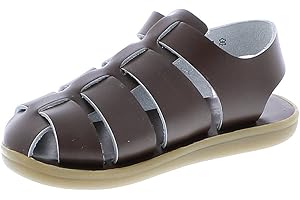 FOOTMATES Captain Waterproof Leather Strap-Closure Fisherman Sandals Boys and Girls Water Shoes With Slip-Resistant Outsoles - For Infants, Toddlers, and Little Kids, Ages 0-8