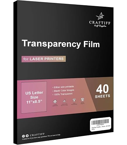 Koala 20 Sheets Clear Transparency Film For OHP Projectors – 8.5x11 Inch, Works With Laser & Inkjet Printers