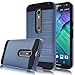 Moto X Pure Edition Case,Kmall [Metal Brushed Texture] Slim Impact Resistant Heavy Duty Hybrid Dual Layer Full-Body Shockproof Protective Cover Shell For Moto X Pure Edition / Moto X Style [Navy Blue]
