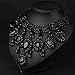 Hamer Black Necklace Prom Bridal Jewelry Set for Wedding Crystal Statement Chokers Necklace Pendant Costume Jewelry for Women (Black)