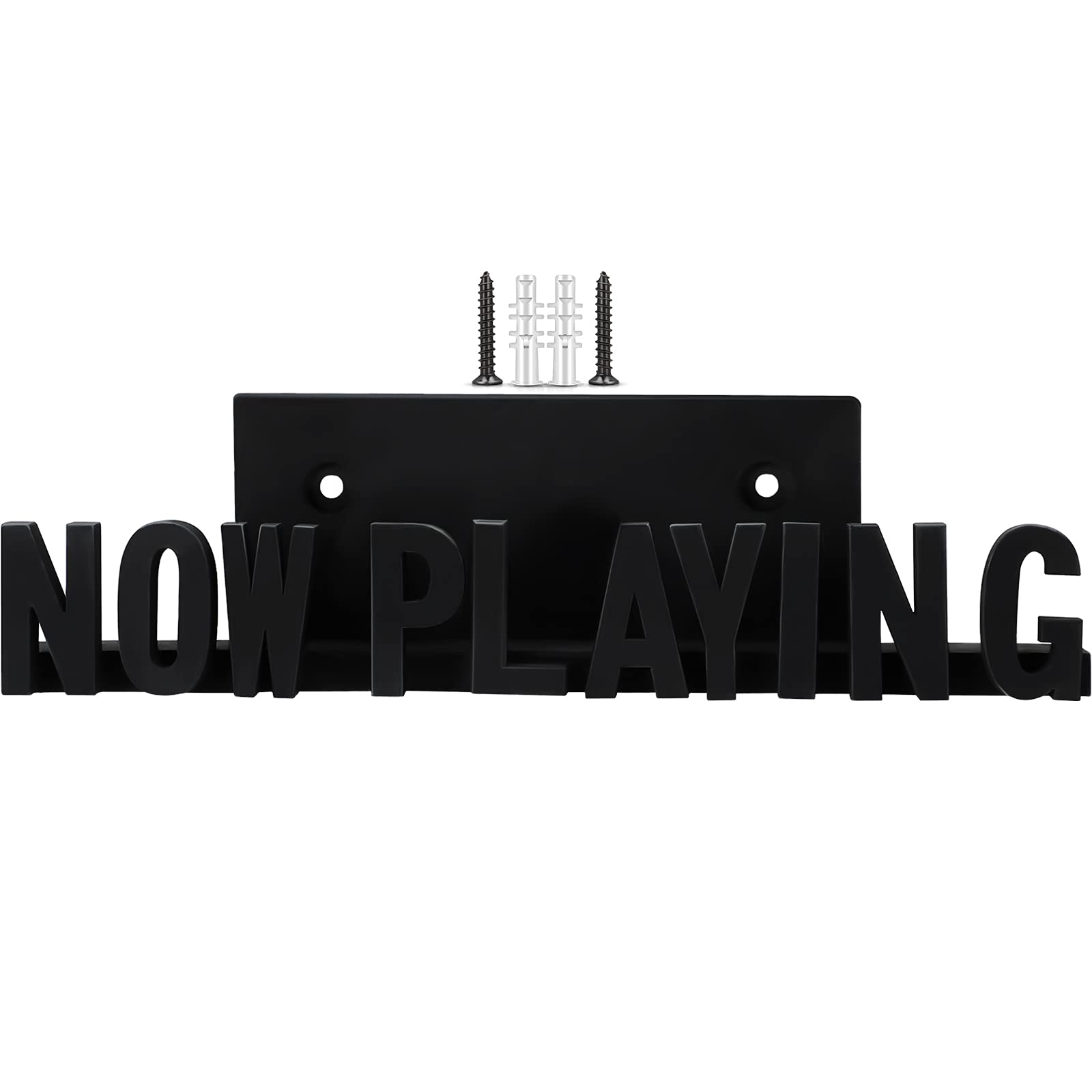 Photo 1 of Marsui Now Playing Vinyl Record Wall Stand - Wooden Shelf Hanging Wall Mount Record Display Storage Holder for Room (Black)