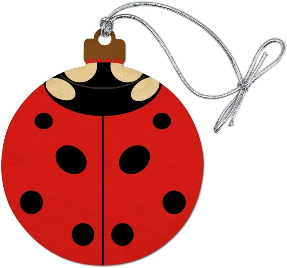 GRAPHICS & MORE Lady Bug Ladybug Insect Wood Christmas Tree Holiday Ornament