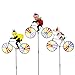 Pinwheel 3 Pack Made of Durable 100% Weatherproof Nylon and Fiberglass | Bicycle wind spinner Brightens your Garden With Fun Colors and Movement.