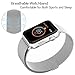 Tirnga Milanese Loop Mesh Smooth Stainless Steel Metal Strap Freely Fully Magnetic Closure Clasp Wrist Band Replacement Bracelet for Watch Band Series 3/2/1, 38 mm, Silver