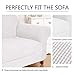 subrtex Stretch Couch Cover Set 1 Piece Sofa Slipcover with A Gift Cushion Cover for 2 Cushion Couch Loveseat(Off-White,Loveseat)