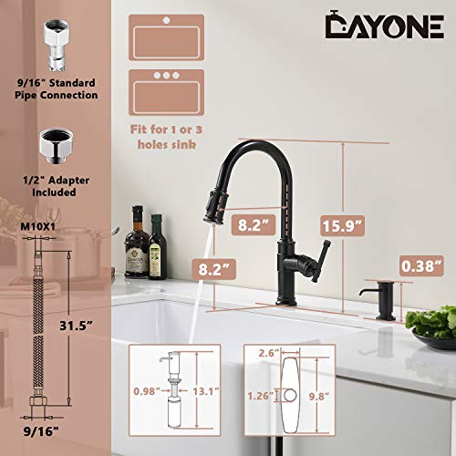 Antique Oil Rubbed Bronze Kitchen Sink Faucet with Soap Dispenser