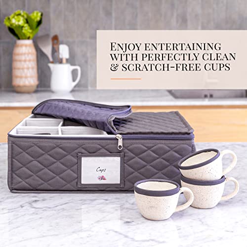 Fine China Storage Containers Padded 5Piece Dish and Cup Storage Set