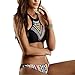Misaky Bohemia High Neck Bikini Set Printed Swimsuit Padded Bra Beach