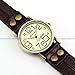Ailisha Elegant Bronze Round Brown Wrap Leather Lady Bracelet Jewelry Quartz Wrist Watch WAA389