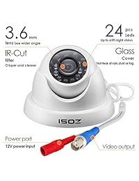 ZOSI 4 unidades Cámaras domo de vigilancia CCTV 1080P para HD TVI Sistema de seguridad análogo dvr con 5.0 pies de visión nocturna con luces LED IR de 24 piezas para uso en interiores al aire libre