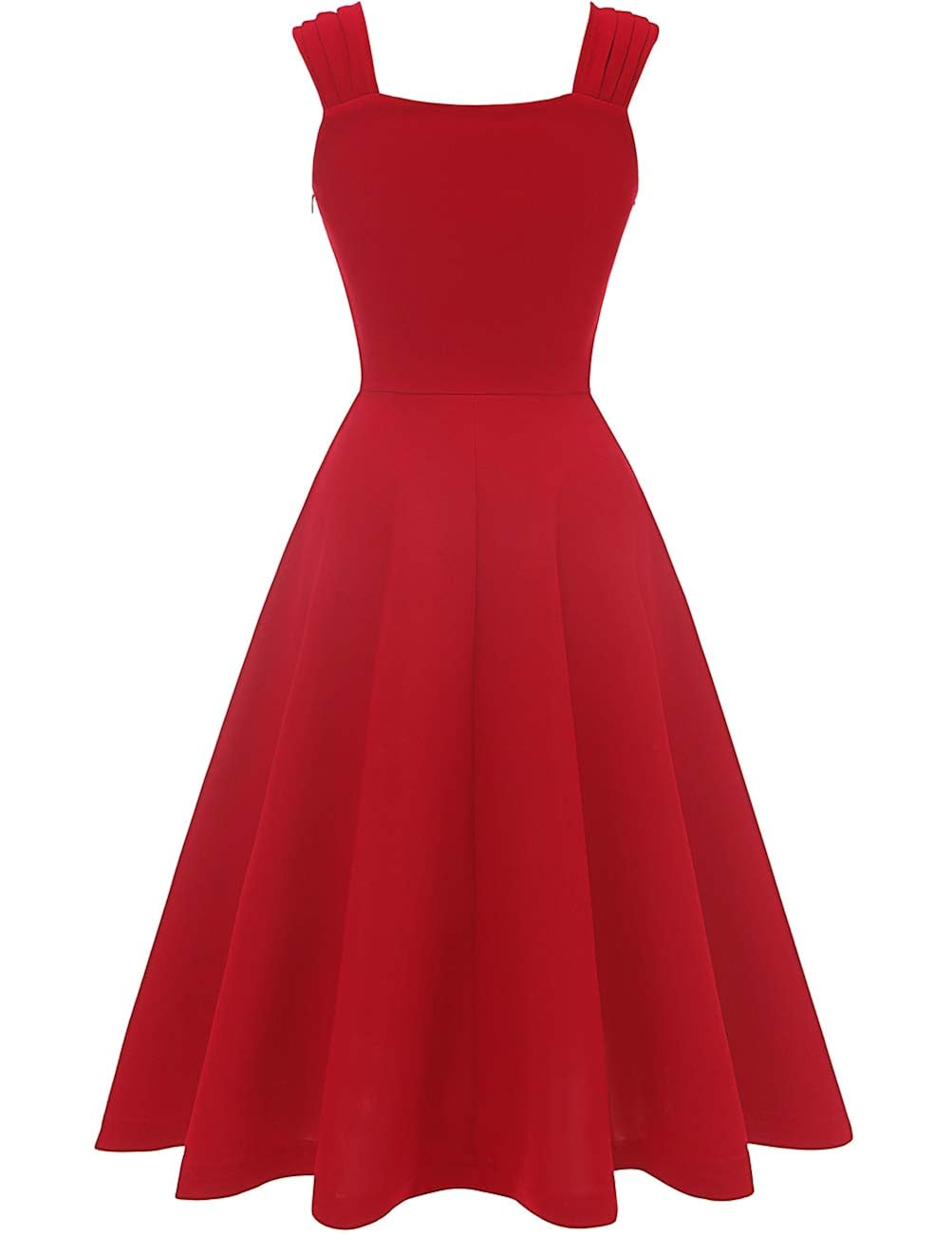 Dresstells 1950s Robe De Soiree Cocktail Vintage Annees 50 Col En V Sans Manches Longueur Mi Mollet Femme Robes