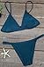 CUPSHE Women's Solid Color Back Hook Bikini Set Beach Swimwear Bathing Sui (L, Dark Blue)
