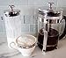 Zell French Press Coffee Maker with Stainless Steel Frame and Glass Milk Frother Set | Clear Strong Borosilicate Glass Tea & Coffee Brewer with Bonus Milk Frother | 34 Oz (1 Liter)