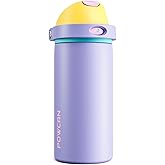 POWCAN 18 oz Insulated Water Bottle: 2-in-1 Push-Button Spout & Quick-Flip Straw, Leakproof, Cold 24Hrs, Fits Car Cup Holder, Metal Sports Water Bottle, Gift for Women, Girls, Daughter (Tangled Shine)