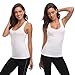 TELALEO Tank Tops for Women, Womens V-Shape Yoga Workouts Running Activewear Base Layer Tank Tops Clothes 3 Pack-White/Black/Red-L