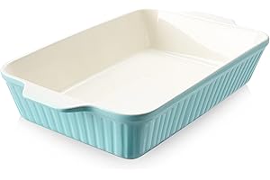 DOWAN Large 9x13-inch Casserole Dish for Baking Lasagna - Deep 135 oz Ceramic Baking Pan with Handles, Oven Safe for Casserol